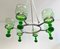 Vintage Swedish Chandelier in Wrought Iron & Glass, 1970s 9