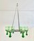 Vintage Swedish Chandelier in Wrought Iron & Glass, 1970s 3
