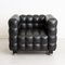 Black Leather Kubus Armchairs in the Style of Josef Hoffmann, 1970s, Set of 2 2