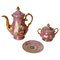 Servicio de té alemán de porcelana rosa y color, años 50, Imagen 1