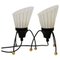 Swedish Black Metal Table Lamps with Frosted Glass by Edward Hagman for Ehab, 1950s, Set of 2 1