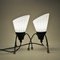 Swedish Black Metal Table Lamps with Frosted Glass by Edward Hagman for Ehab, 1950s, Set of 2 4