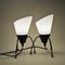 Swedish Black Metal Table Lamps with Frosted Glass by Edward Hagman for Ehab, 1950s, Set of 2, Image 4