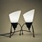 Swedish Black Metal Table Lamps with Frosted Glass by Edward Hagman for Ehab, 1950s, Set of 2 2