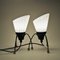 Swedish Black Metal Table Lamps with Frosted Glass by Edward Hagman for Ehab, 1950s, Set of 2, Image 2