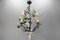 Rococo Style Porcelain and Metal 3-Light Chandelier with Cherub, 1970s 2