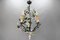 Rococo Style Porcelain and Metal 3-Light Chandelier with Cherub, 1970s, Image 2