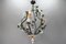 Lámpara de araña estilo Rococó de porcelana y metal con tres luces, años 70, Imagen 20