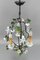 Rococo Style Porcelain and Metal 3-Light Chandelier with Cherub, 1970s 15
