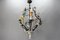 Rococo Style Porcelain and Metal 3-Light Chandelier with Cherub, 1970s 6