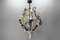 Rococo Style Porcelain and Metal 3-Light Chandelier with Cherub, 1970s, Image 6