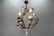 Rococo Style Porcelain and Metal 3-Light Chandelier with Cherub, 1970s, Image 4