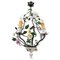 Rococo Style Porcelain and Metal 3-Light Chandelier with Cherub, 1970s 1