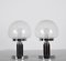 Mid-Century Italian Chrome Table Lamps with Bubble Glass Shade, 1980s, Set of 2 6