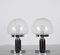 Mid-Century Italian Chrome Table Lamps with Bubble Glass Shade, 1980s, Set of 2, Image 6