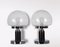 Mid-Century Italian Chrome Table Lamps with Bubble Glass Shade, 1980s, Set of 2, Image 3