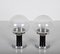 Mid-Century Italian Chrome Table Lamps with Bubble Glass Shade, 1980s, Set of 2 8