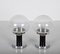 Mid-Century Italian Chrome Table Lamps with Bubble Glass Shade, 1980s, Set of 2, Image 8