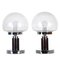 Mid-Century Italian Chrome Table Lamps with Bubble Glass Shade, 1980s, Set of 2 12