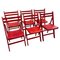 Chaises Pliantes Rouges, Danemark, 1978, Set de 6 1