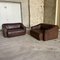 Braune Vintage DS47 Ledersofas von de Sede, 1970er, 2er Set 1