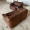 Braune Vintage DS47 Ledersofas von de Sede, 1970er, 2er Set 4