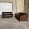 Braune Vintage DS47 Ledersofas von de Sede, 1970er, 2er Set 8