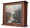 Antique Mahogany Wall Cupboard with Original Oil Painting on the Door, 19th Century, Image 4