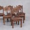 Französische Deco Esszimmerstühle aus Eiche im Stil von Dudouyt, 6er Set 4