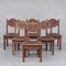 Deco French Oak Dining Chairs in the style of Dudouyt, Set of 6 1