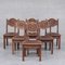 Deco French Oak Dining Chairs in the style of Dudouyt, Set of 6, Image 1