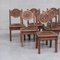 Deco French Oak Dining Chairs in the style of Dudouyt, Set of 6 3