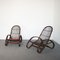 Italian Guinea Cane Wicker Armchairs, 1960s, Set of 2 9