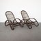 Italian Guinea Cane Wicker Armchairs, 1960s, Set of 2 3