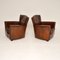 Antique Leather Club Armchairs, 1950s, Set of 2, Image 2