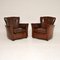 Antique Leather Club Armchairs, 1950s, Set of 2 1