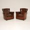 Antique Leather Club Armchairs, 1950s, Set of 2, Image 1