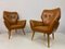 Fauteuils en Cuir Marron, Italie, 1950s, Set de 2 1