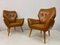 Italian Armchairs in Brown Leather, 1950s, Set of 2 1