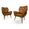 Fauteuils en Cuir Marron, Italie, 1950s, Set de 2 13