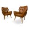 Italian Armchairs in Brown Leather, 1950s, Set of 2 13
