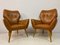 Italian Armchairs in Brown Leather, 1950s, Set of 2 11