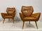 Italienische Sessel aus Braunem Leder, 1950er, 2er Set 3
