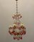 Lámpara de araña italiana vintage con cuentas de cristal de Murano, años 50, Imagen 5