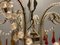 Lámpara de araña italiana vintage con cuentas de cristal de Murano, años 50, Imagen 2