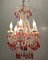 Lámpara de araña italiana vintage con cuentas de cristal de Murano, años 50, Imagen 12