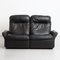 Mid-Century Black Leather Model DS66 2-Seater Sofa from de Sede, 1965 1