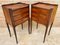 French Walnut Nightstands with 3 Drawers, 1940s, Set of 2 5