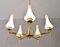 Mid-Century Scandinavian Modern Brass and Opaline Chandelier, 1950s 6