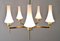 Mid-Century Scandinavian Modern Brass and Opaline Chandelier, 1950s, Image 5